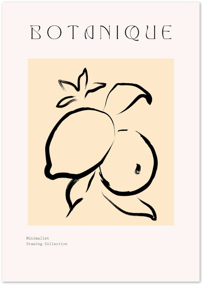 Posterux© | Lemon Sketch Poster – Minimalist Fruit Drawing poster – premium wall art