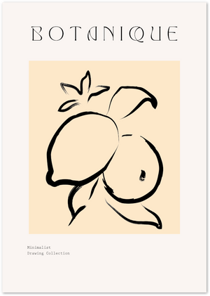 Posterux© | Lemon Sketch Poster – Minimalist Fruit Drawing poster – premium wall art