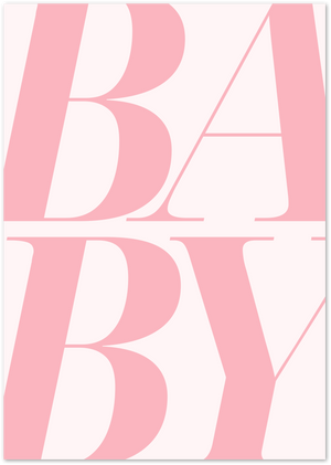 Posterux© | BABY Poster – Bold Pink Typography Print poster – premium wall art