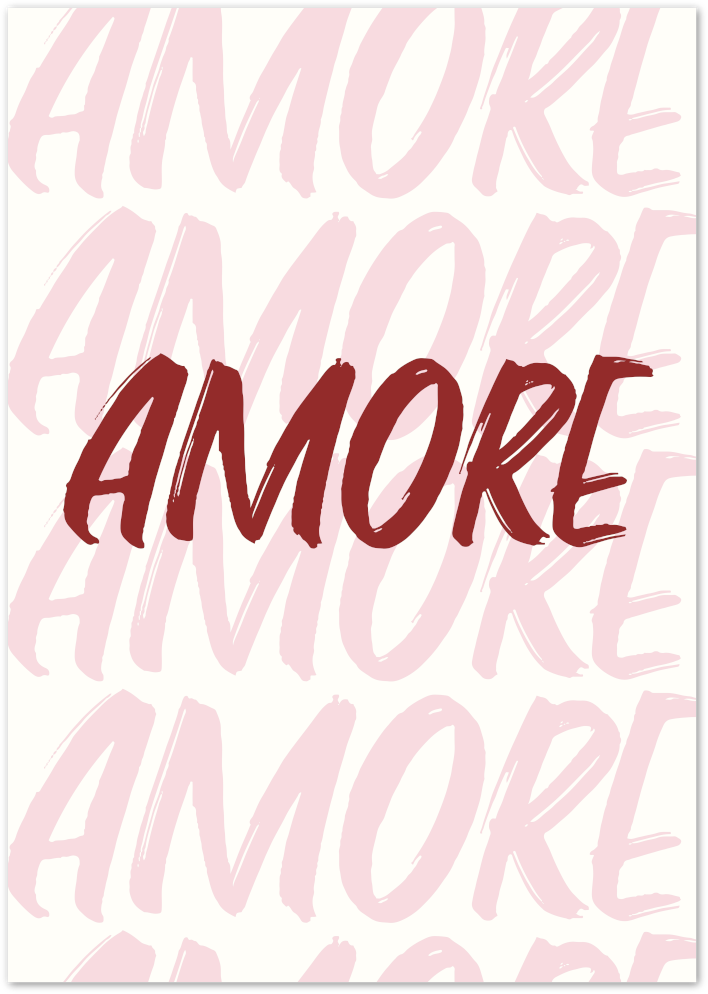 Posterux© | AMORE Poster – Love Typography in Brush Style poster – premium wall art