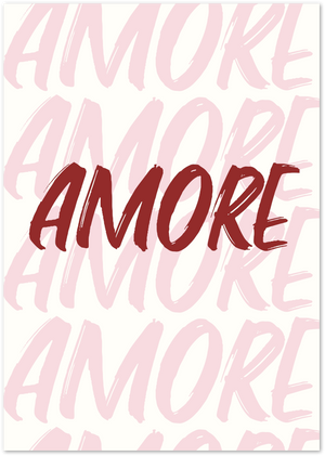 Posterux© | AMORE Poster – Love Typography in Brush Style poster – premium wall art