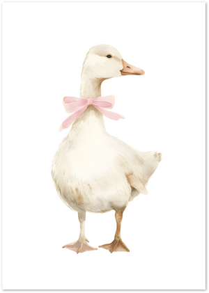 Posterux© | Duck with Pink Bow Poster – Cute Animal Illustration poster – premium wall art