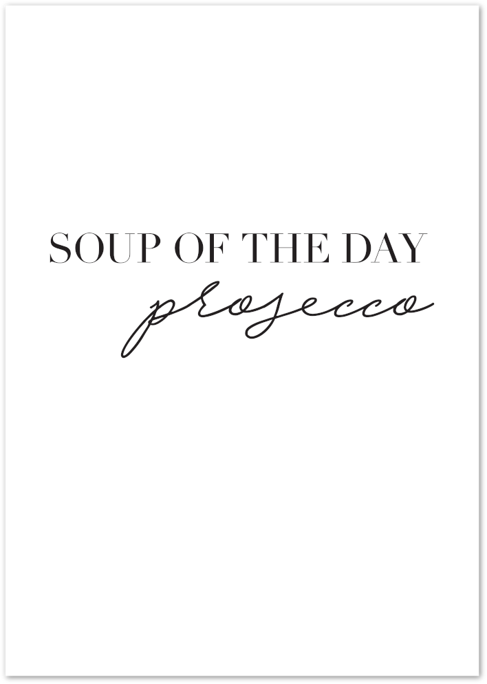 Posterux© | Soup of the Day – Playful Handwritten Typography Poster poster – premium wall art