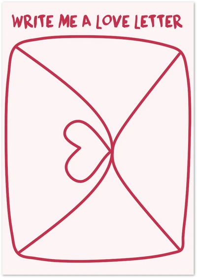 Posterux© | Write Me A Love Letter Poster – Minimal Line Illustration poster – premium wall art