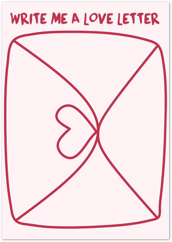 Posterux© | Write Me A Love Letter Poster – Minimal Line Illustration poster – premium wall art