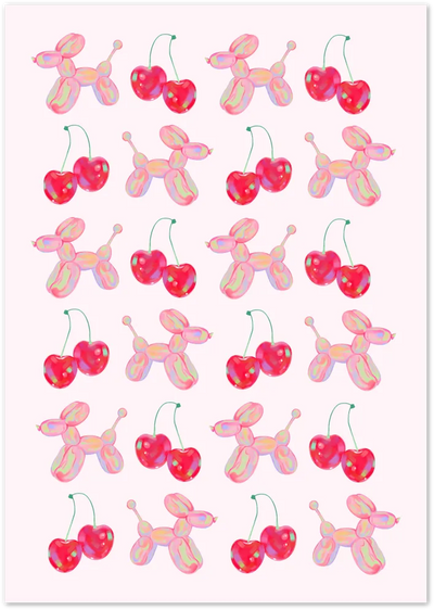 Posterux© | Cherries & Balloons Poster – Pop Art Candy Fun poster – premium wall art