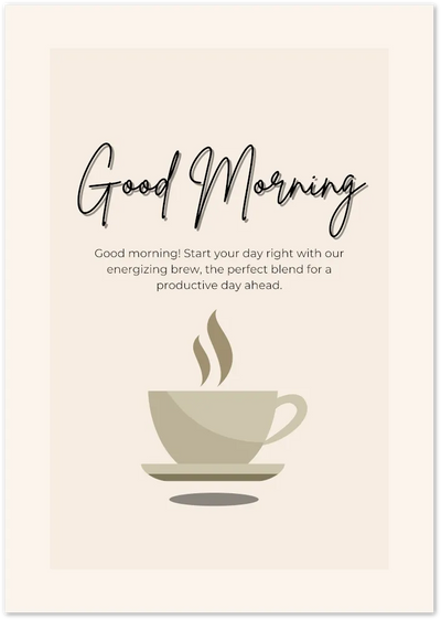 Posterux© | Good Morning Poster – Neutral Coffee Print poster – premium wall art