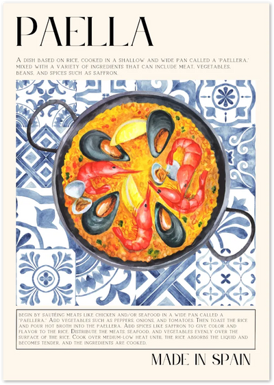 Posterux© | Paella Poster – Spanish Recipe Art poster – premium wall art