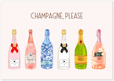 Posterux© | Champagne Please Poster – Colorful Bottle Art poster – premium wall art