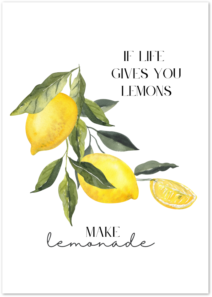 Posterux© | If Life Gives You Lemons Poster – Motivational Citrus Art poster – premium wall art