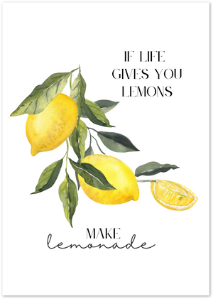 Posterux© | If Life Gives You Lemons Poster – Motivational Citrus Art poster – premium wall art