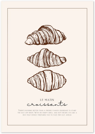 Posterux© | Le Matin Croissants Poster – French Breakfast Print poster – premium wall art