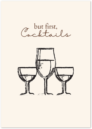 Posterux© | But First, Cocktails Poster – Minimalist Bar Print poster – premium wall art