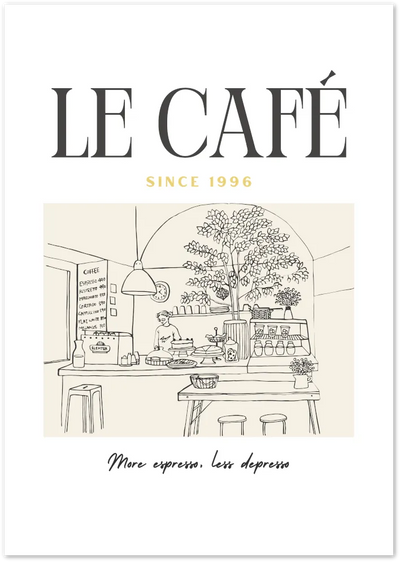 Posterux© | Le Café Poster – French Coffee Bar Illustration poster – premium wall art