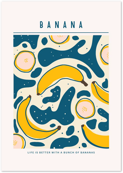 Posterux© | Banana Poster – Bold Fruit Pop Art poster – premium wall art