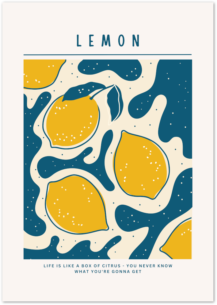 Posterux© | Lemon Poster – Citrus Pop Art Print poster – premium wall art