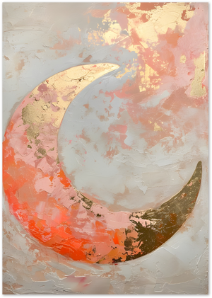 Posterux© | Golden Moon Poster – Abstract Textured Art poster – premium wall art