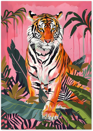 Posterux© | Pink Jungle Tiger Poster – Bold Tropical Animal Art poster – premium wall art