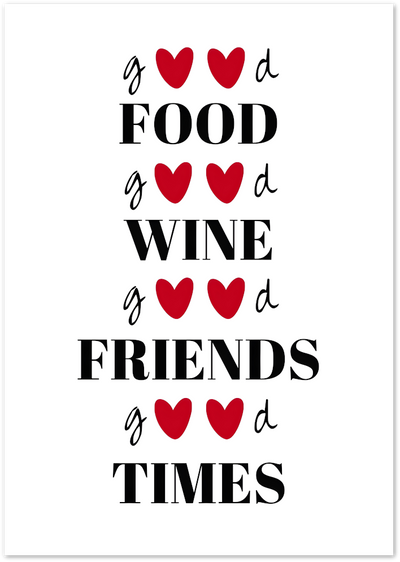 Posterux© | Good Food Good Wine Poster – Typography Wall Art poster