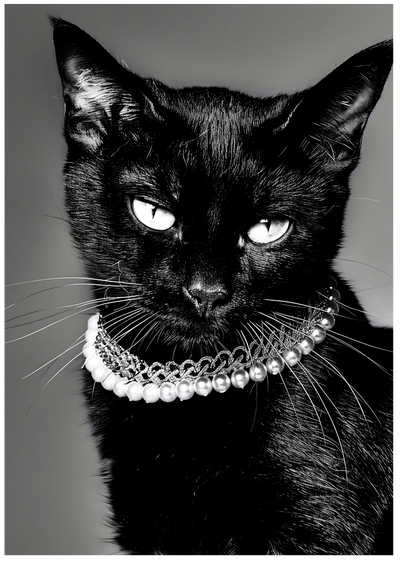 Posterux© | Wild Cats Pearls Poster – Glamour Animal Art poster