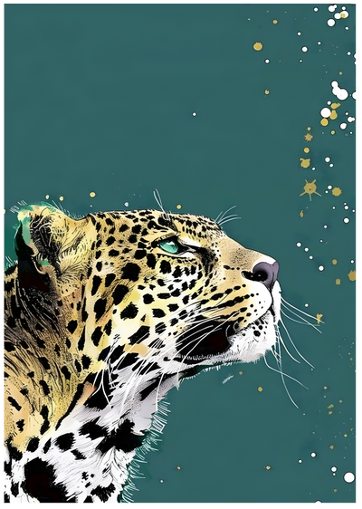 Posterux© | Leopard Gaze Poster – Modern Wildlife Art poster