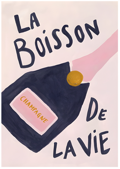 Posterux© | La Boisson de la Vie Poster – Champagne Art poster