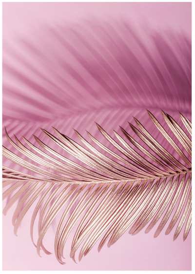 Posterux© | Pink Palm Leaf Poster – Tropical Glam Art poster