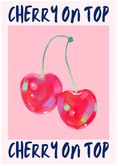 Posterux© | Cherry On Top Poster – Playful Fruit Illustration poster