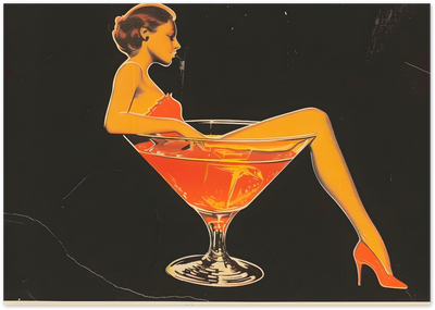 Posterux© | Martini Glass Woman Poster – Glam Cocktail Art poster