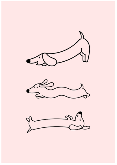 Posterux© | Stretching Dachshund Poster – Minimal Line Art poster