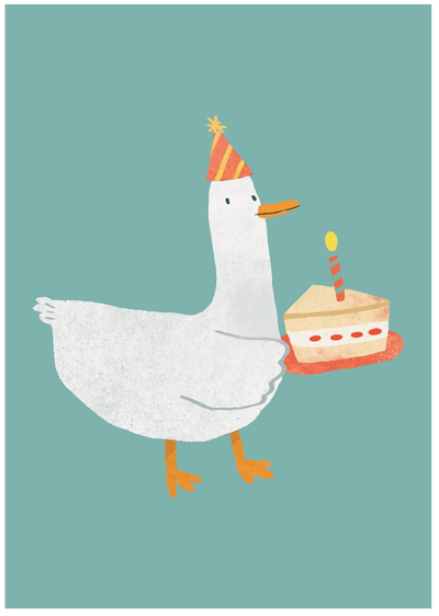 Posterux© | Birthday Goose Poster – Cute Animal Illustration