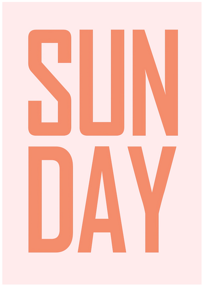 Posterux© | Sunday Typography Poster – Minimal Text Art poster