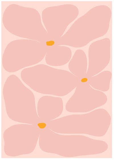 Posterux© | Abstract Pink Flowers Poster – Modern Floral Art poster