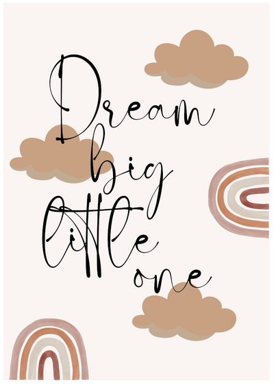 Posterux© | Dream Big Little One Poster – Nursery Quote Art poster