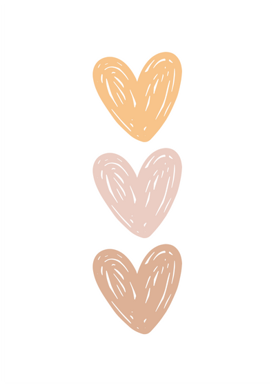 Posterux© | Pastel Hearts Poster – Minimal Kids Wall Art poster
