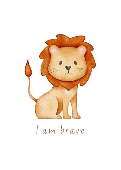 Posterux© | I Am Brave Lion Poster – Kids Animal Art poster