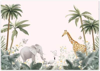 Posterux© | Jungle Animals Poster – Soft Nursery Illustration poster