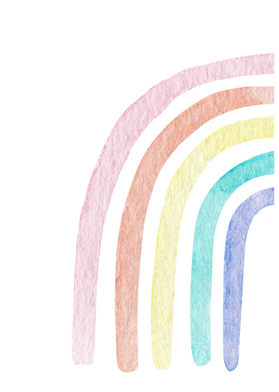 Posterux© | Watercolor Rainbow Poster – Pastel Kids Art poster