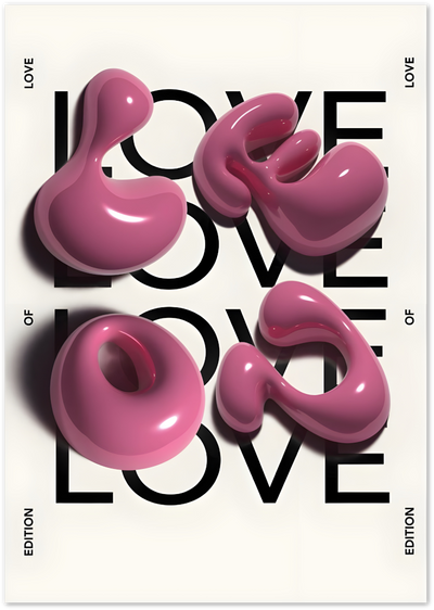 Love of Love Poster – Modern Pink Typography Art | Posterux