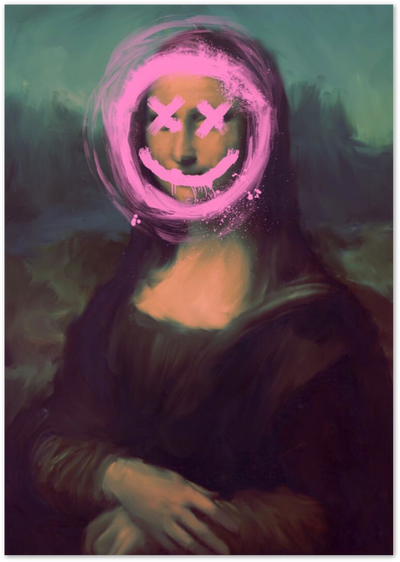 Smile Mona Poster – Modern Graffiti Art Portrait | Posterux
