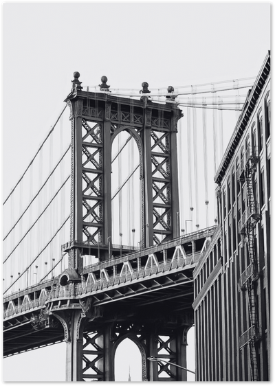 Manhattan Bridge Poster – Black and White New York Print | Posterux