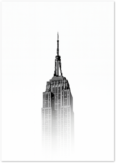 Empire State Building Poster – Minimalist Black and White NYC Print | Posterux