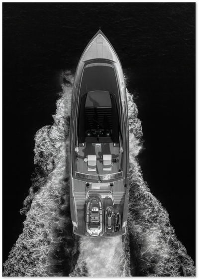 Luxury Yacht Poster – Black and White Boat Photography Print | Posterux