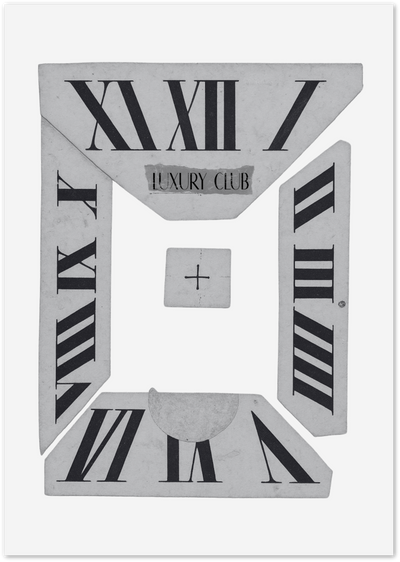 Luxury Club Roman Numerals Poster – Minimalist Black and White Wall Art | Posterux