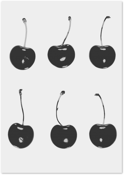 Black Cherries Poster – Minimalist Fruit Wall Art | Posterux