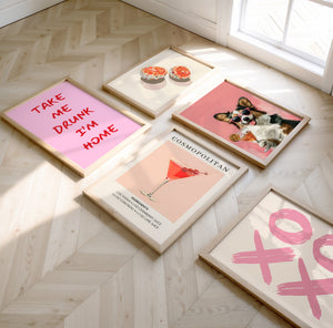 Posterux© | Pink Party Gallery Wall – Glamour, Fun & Cocktails poster – premium wall art