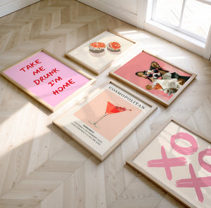 Posterux© | Pink Party Gallery Wall – Glamour, Fun & Cocktails poster – premium wall art premium poster by Posterux