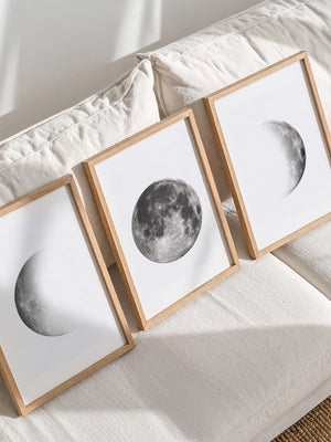 Posterux© | Moon Phases Gallery Wall – Set of 3 Posters poster – premium wall art premium poster by Posterux